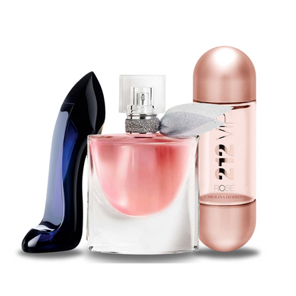 Promoční balíček 3 parfémů: Carolina Herrera GOOD GIRL, Lancôme LA VIE EST BELLE a Carolina Herrera 212 VIP ROSÉ 100 ml.